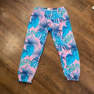 Spiritual gangster tropical print cropped joggers